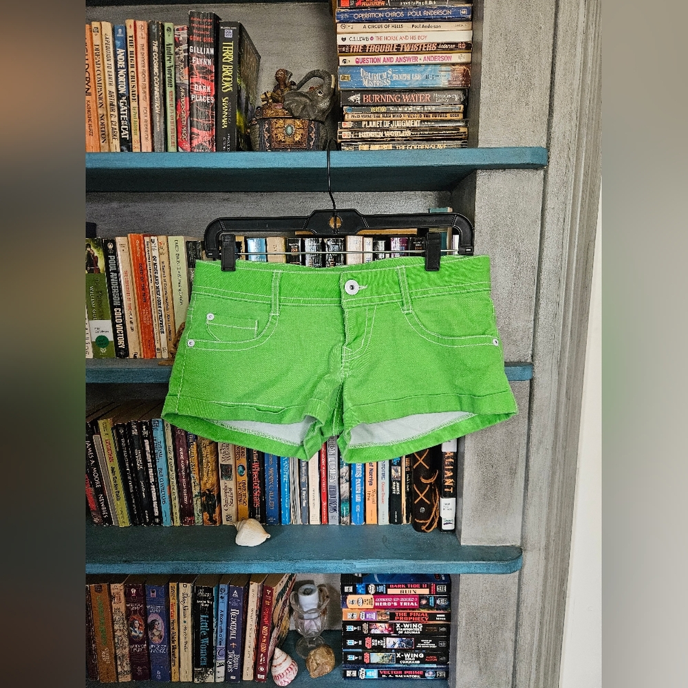 Ultralove Lime Green Low Rise Mini Shorts
